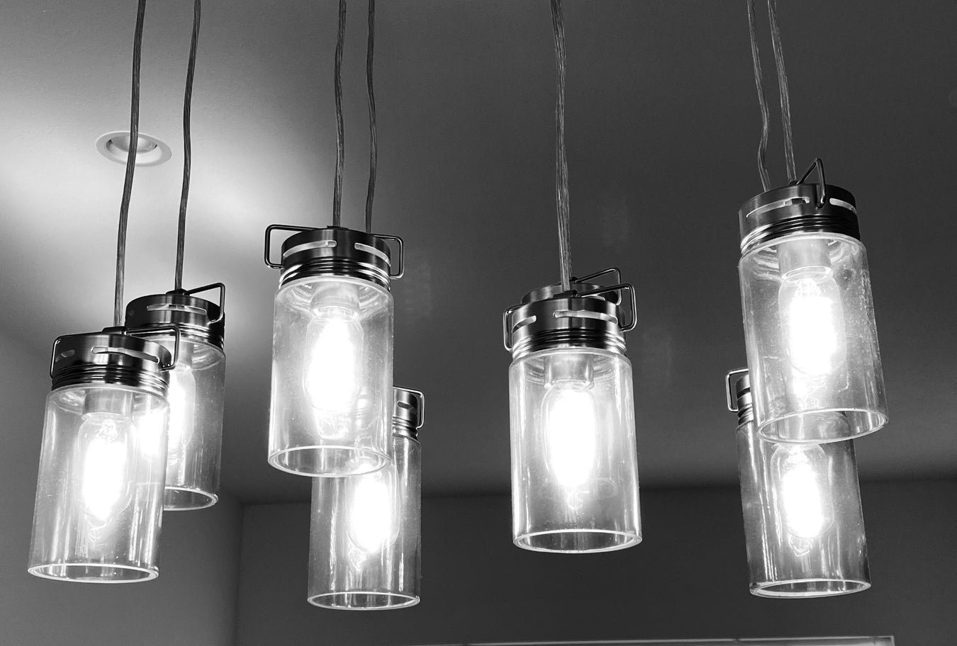 Hanging Modern Vintage Pendant Light of glass