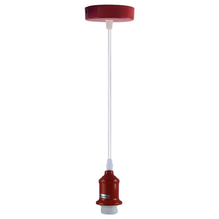 Industrial Vintage Burgundy Ceiling Light Fitting E27 Pendant Holder