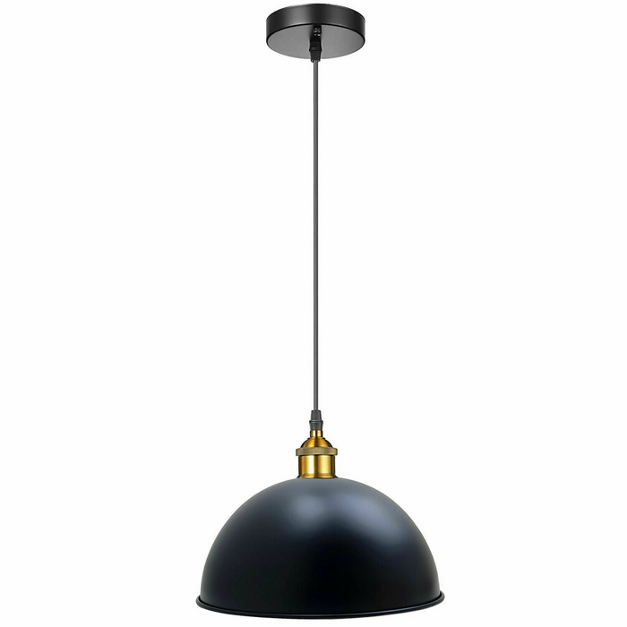 30 cm zwarte metalen koepelhanglamp