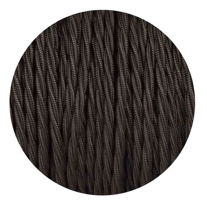 5m Black 2 Core Twisted Electric Fabric 0.75mm Cable