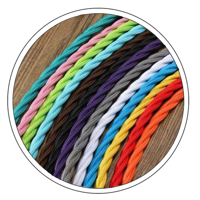 5 Meter 3 Core Braided Twisted Fabric Cable Lighting Flexible Cord Vintage Electric Wire