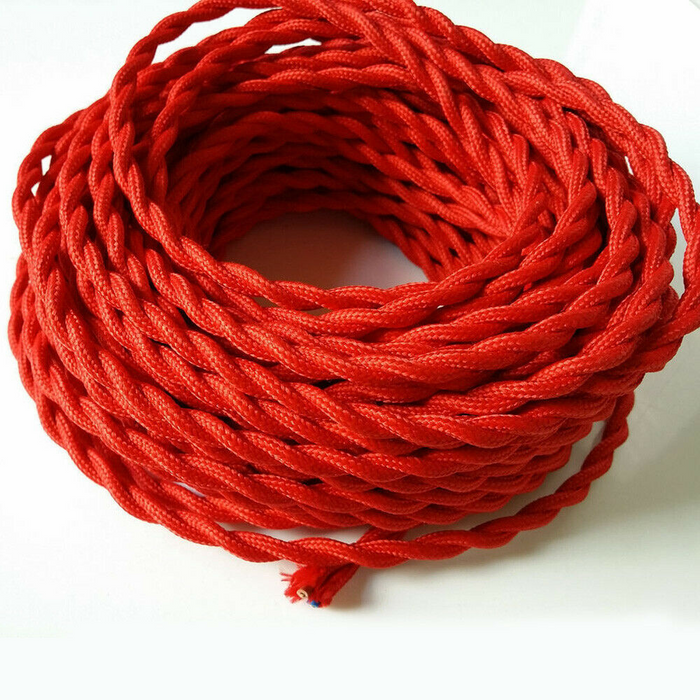 5 Meter 3 Core Braided Twisted Fabric Cable Lighting Flexible Cord Vintage Electric Wire