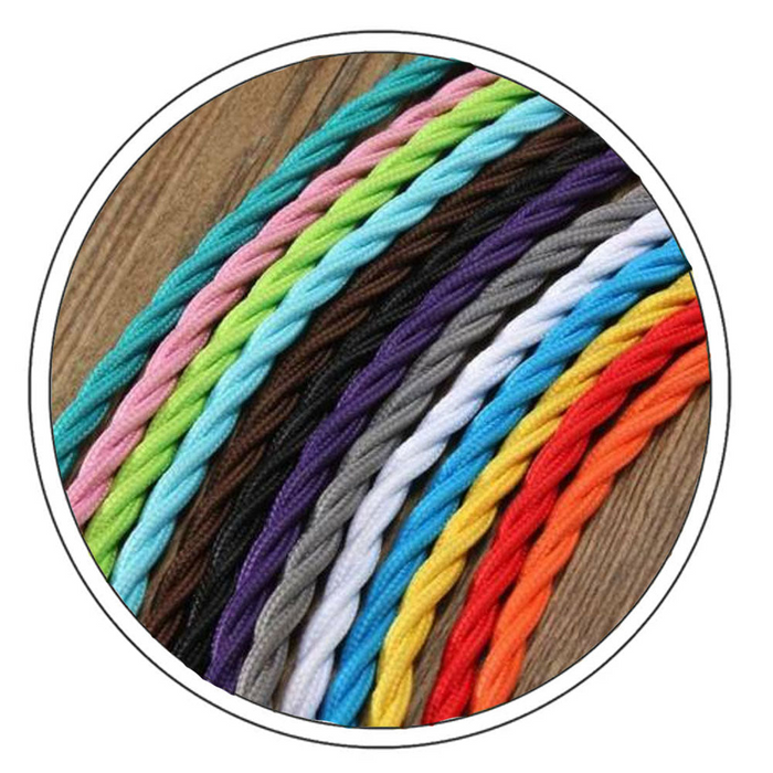 5 Meter 3 Core Braided Twisted Fabric Cable Lighting Flexible Cord Vintage Electric Wire