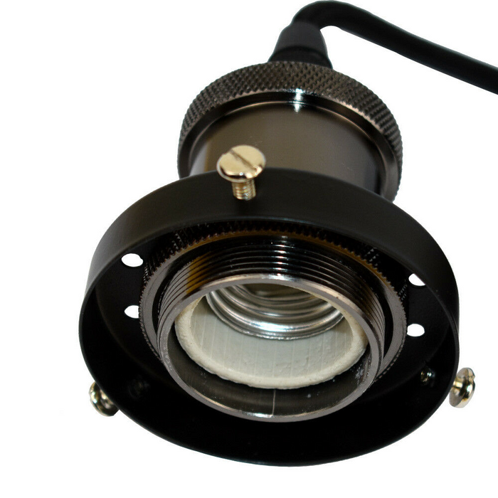 Industrial Vintage Black Pendant Light Lamp Set E7 Holder with adjustable cable