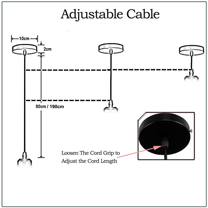 1m Brown Twisted Cable E27 Base Copper Holder