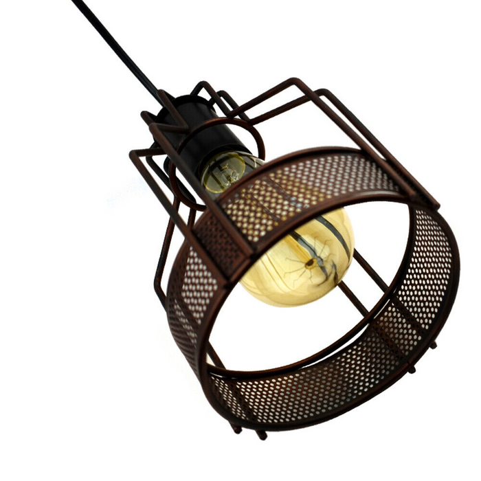 Vintage Ceiling Pendant Light Shades Metal Caged Design 3 Head Chandelier Light