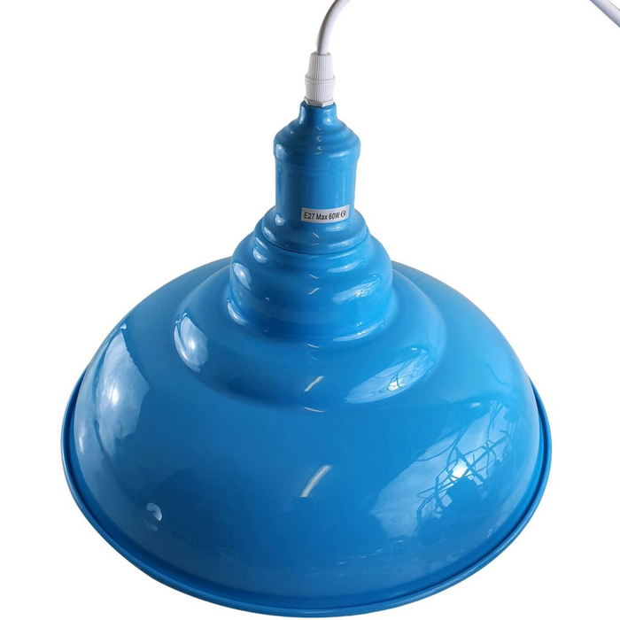 Light blue colour Modern Vintage Industrial Retro Loft Metal Ceiling Lamp Shade Pendant Light