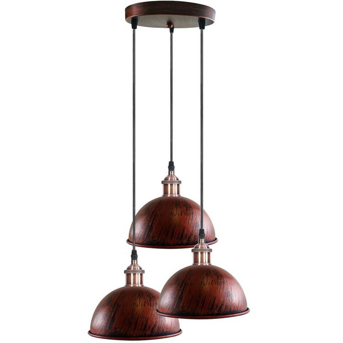 Industrial Vintage Loft Bar Chandelier 3 hanging Pendant Light Fittings Metal Shade,Hanging Cluster Ceiling 3 Lights Fixture