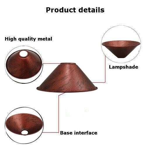 18mm x 10mm Large Easy Fit Pendant Light Shade Metal Lampshade Wall Lamp