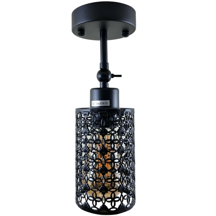 Modern Vintage Industrial Retro Wall Mounted Light Black Sconce with Barrel Cage Lamp Fixture Light UK