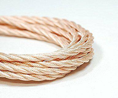 5 m roségouden 2-aderige gedraaide elektrische stoffen kabel van 0,75 mm