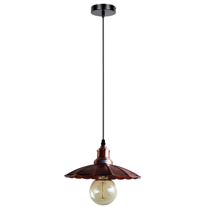 Rustic Red Wavy Metal Ceiling Pendant Light~1486