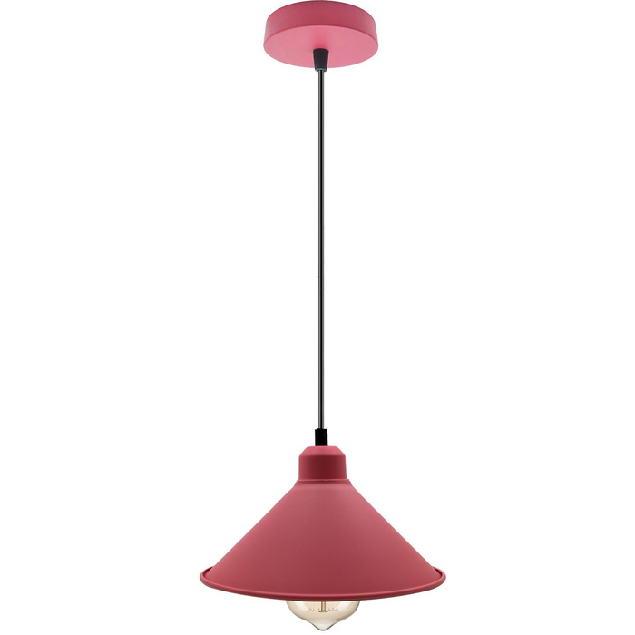 Retro Industrial Hanging Chandelier Ceiling Cone Shade pink colour  Vintage Metal Pendant light