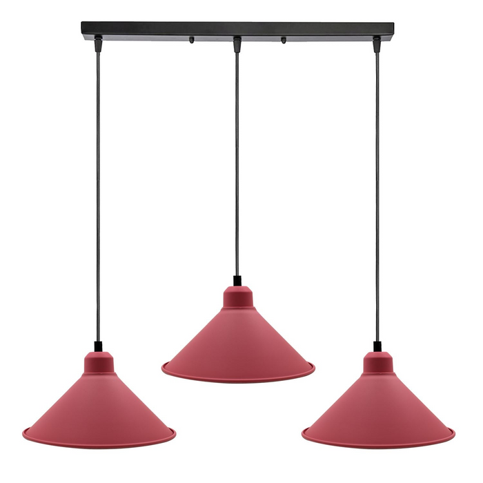 Retro industriële hangende kroonluchter plafond kegel schaduw roze kleur vintage metalen hanglamp