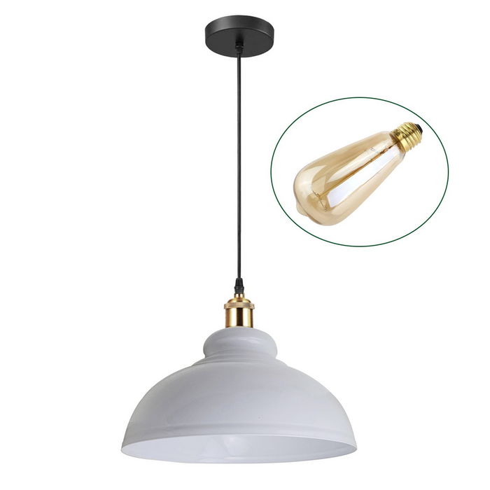 Retro hanglamp schaduw vintage industriële plafondverlichting LED restaurant loft met gratis lamp