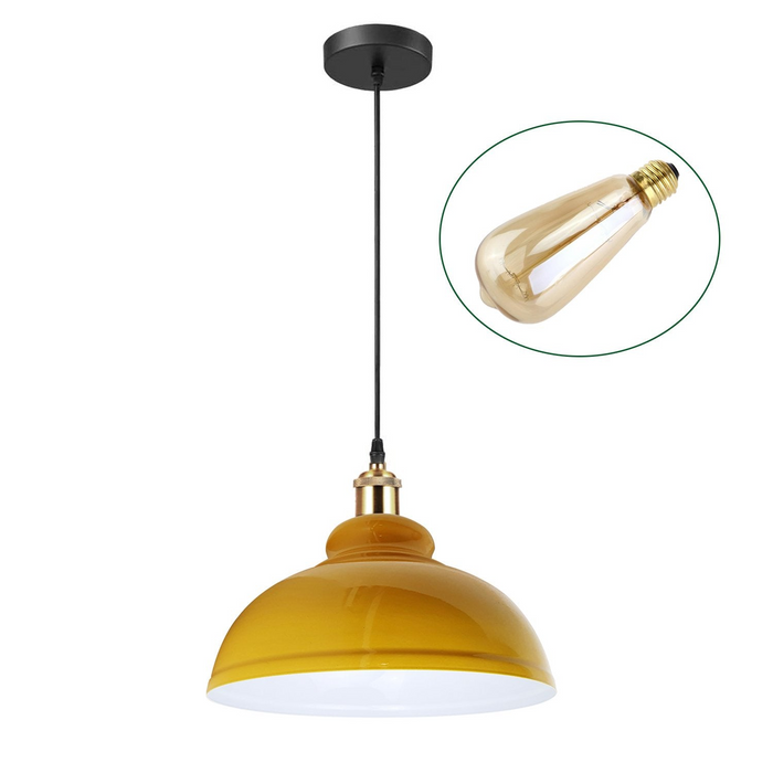 Retro hanglamp schaduw vintage industriële plafondverlichting LED restaurant loft met gratis lamp