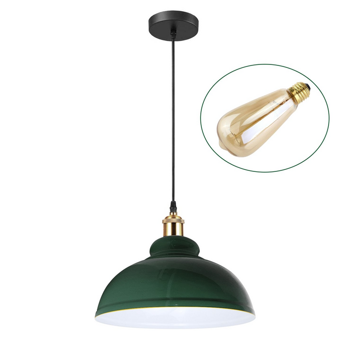 Retro hanglamp schaduw vintage industriële plafondverlichting LED restaurant loft met gratis lamp