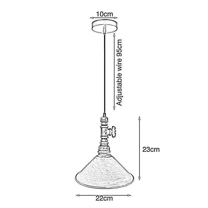 Industriële vintage plafondhanglampen metalen pijp geborstelde kleur lampenkappen