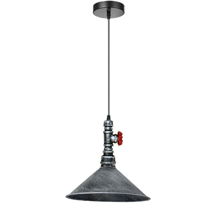 Industriële vintage plafondhanglampen metalen pijp geborstelde kleur lampenkappen