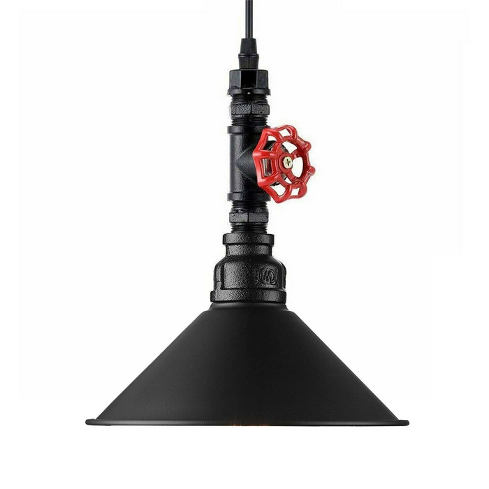 Industriële vintage plafondhanglampen metalen pijp geborstelde kleur lampenkappen