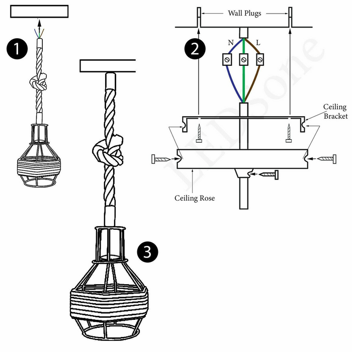 Retro Industrial Vintage Suspended Metal Shade Ceiling Pendant Light