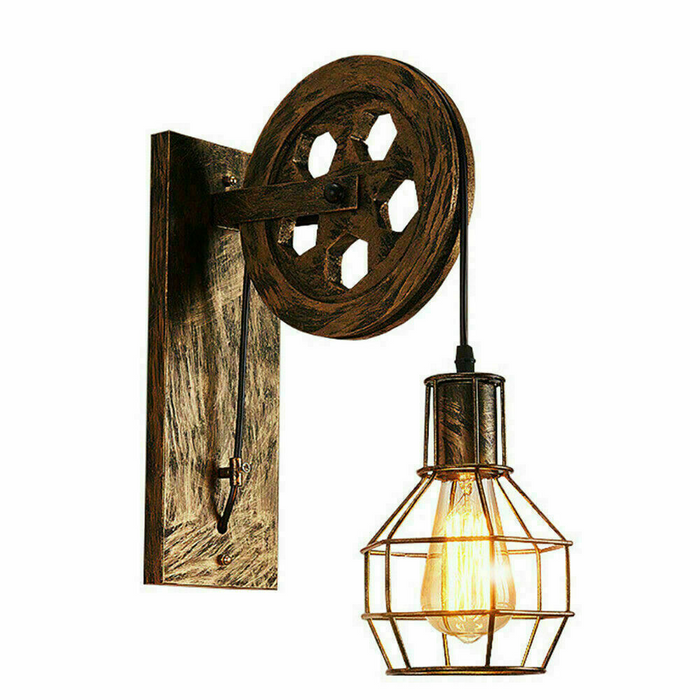 Geborsteld koperen vintage wielwandlamp Retro waterpijpwandlampen Loft