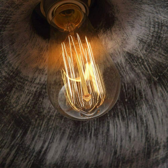 Brushed Silver Metal Industrial Hanging Pendant Lighting Adjustable Hanging Barn Light