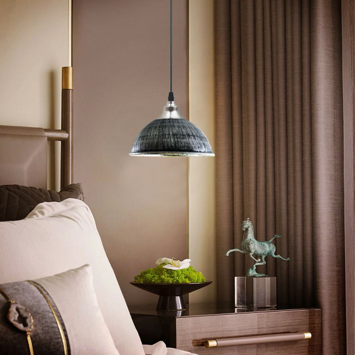 Industrial Ceiling Pendant Light Fitting Metal Dome Shape 21cm