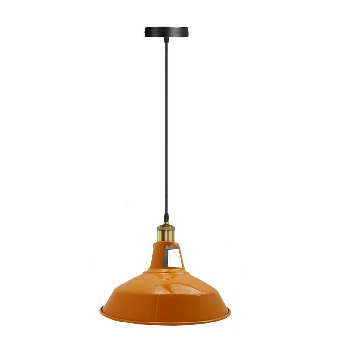 Vintage moderne oranje metalen kap plafond hanglamp binnenarmatuur met verstelbare draad van 95 cm