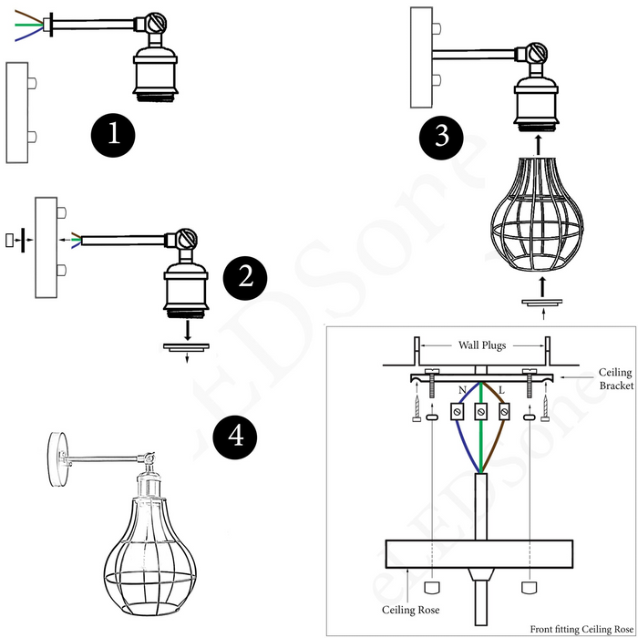 Vintage industriële wandlamp met GRATIS lamp Antieke retro kooi verstelbare wandkandelaarlamp