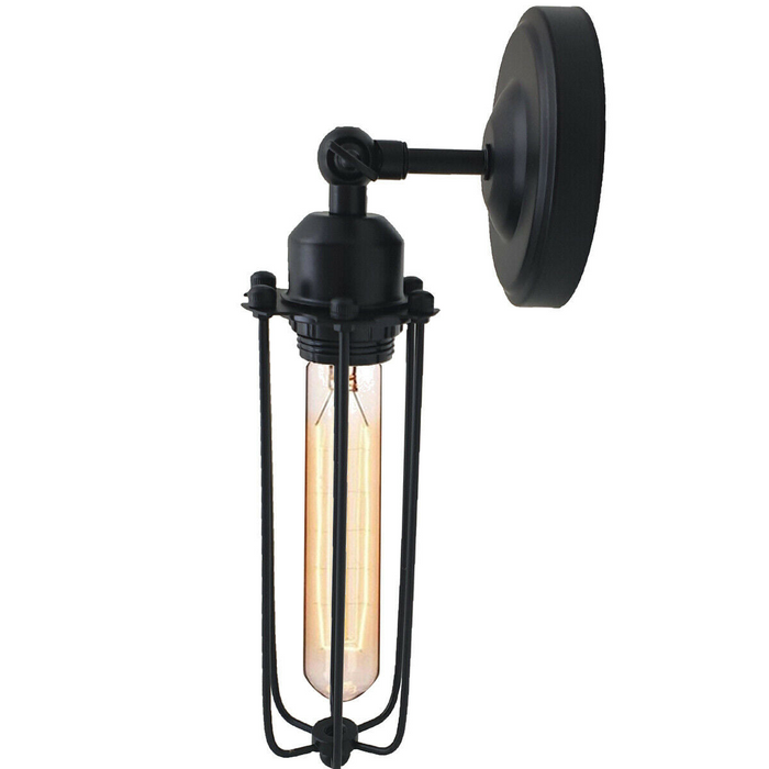 Zwarte industriële lange kooi wandlamp vintage antieke retro wandkandelaar kooilamp