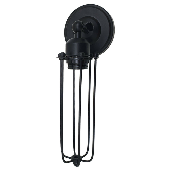 Zwarte industriële lange kooi wandlamp vintage antieke retro wandkandelaar kooilamp
