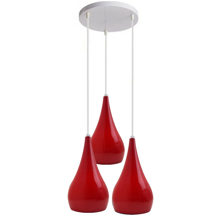 Colour Shade Chandelier Pendant Ceiling Light Red
