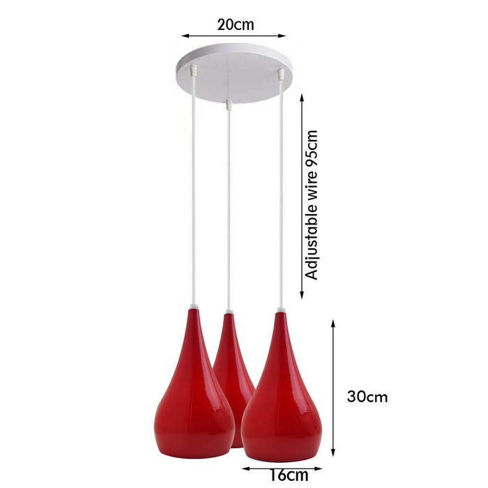 Colour Shade Chandelier Pendant Ceiling Light Red