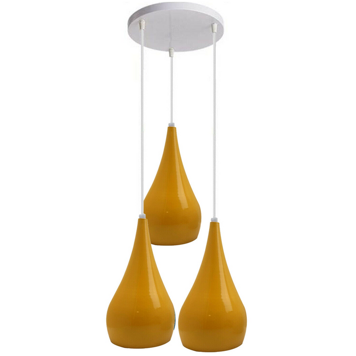Colour Shade Chandelier Pendant Ceiling Light Yellow