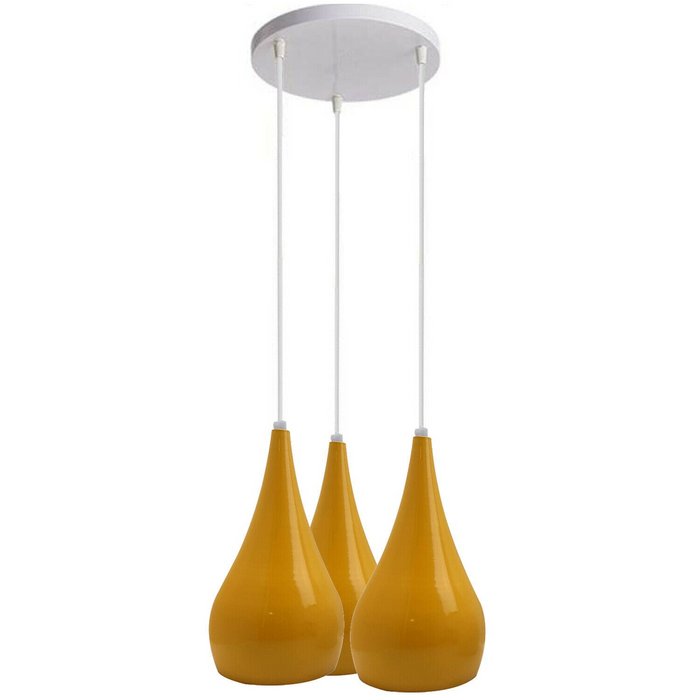 Colour Shade Chandelier Pendant Ceiling Light Yellow