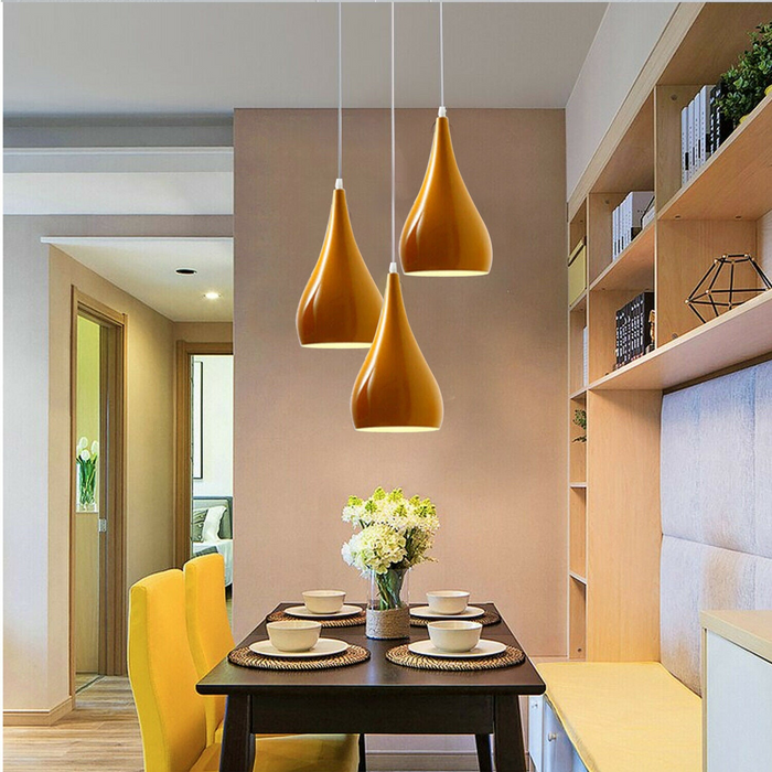 Colour Shade Chandelier Pendant Ceiling Light Yellow