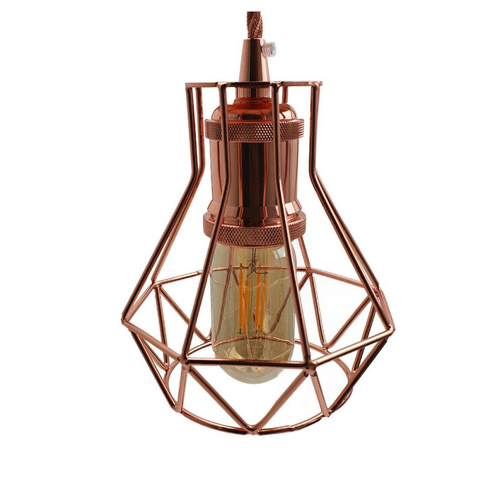 Vintage Industriële Lamp Licht Antiek Retro E27 Fitting Rosé Goud