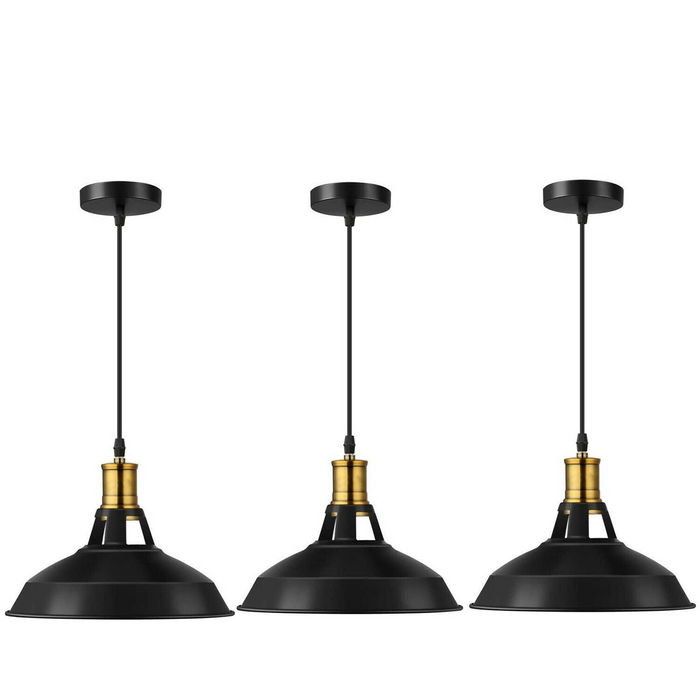 3 Pack Ceiling Pendant Metal Shades Retro Design Light Hanging Home Lounge Lighting