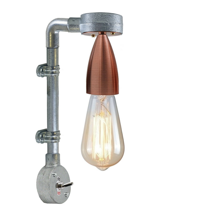 Industriële retro stijlvolle wanddesignerlamp Gegalvaniseerde buiswandlamp