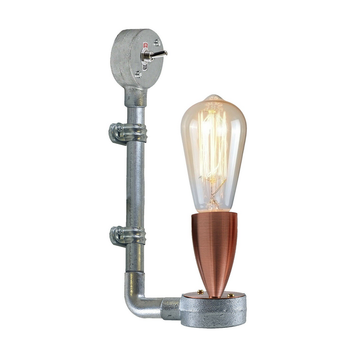 Industriële retro stijlvolle wanddesignerlamp Gegalvaniseerde buiswandlamp