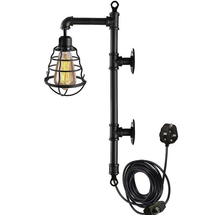 Retro Industrial Farmhouse Rustic Style Light Fitting Pipe Wall Lighting