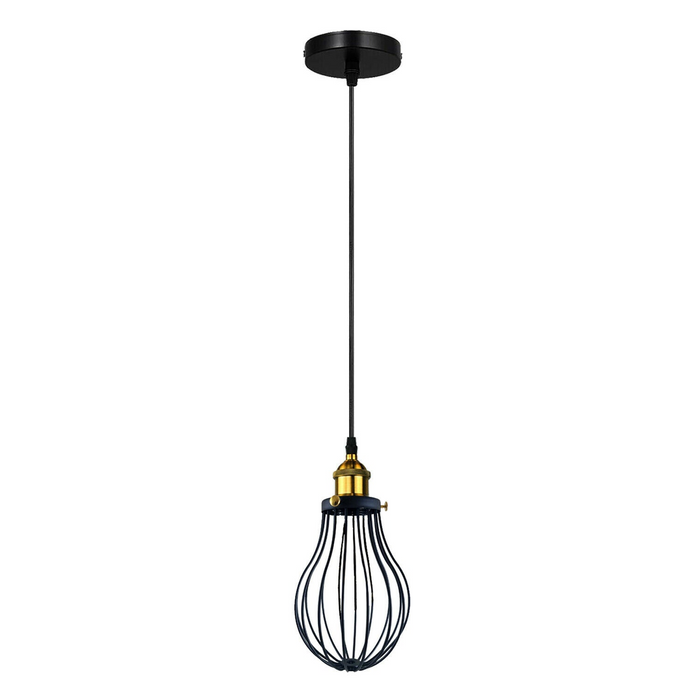 Moderne vintage industriële zwarte metalen draadkooi loft hanglamp plafondlamp