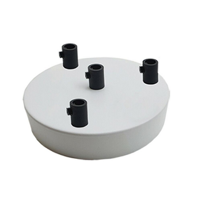 Multi Outlet Drop White Metal Ceiling Rose 120x25mm