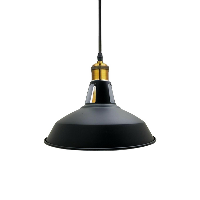 Retro industriële zwarte plafondhanglamp metalen lampenkap met verstelbare kabel van 95 cm