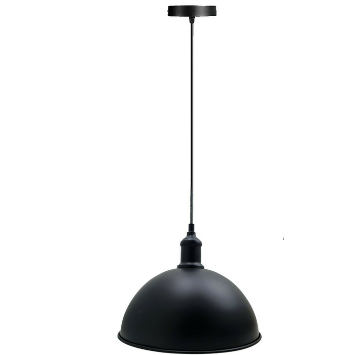 Retro industriële zwarte plafondhanglamp metalen lampenkap met verstelbare kabel van 95 cm