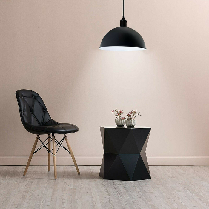 Retro industriële zwarte plafondhanglamp metalen lampenkap met verstelbare kabel van 95 cm