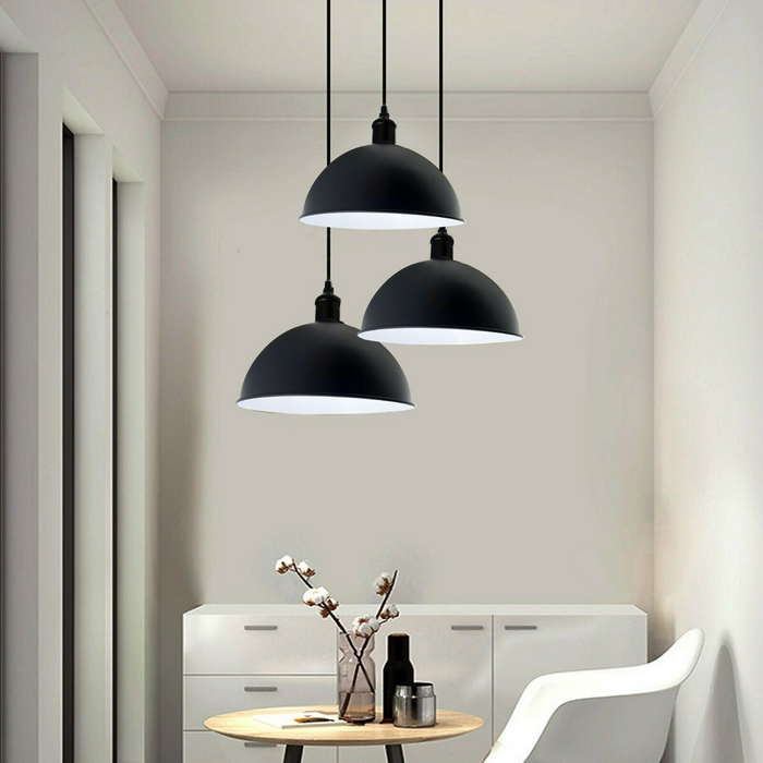 Retro Industrial Black Ceiling Pendant Light Metal Lamp Shade With 95cm Adjustable Cable