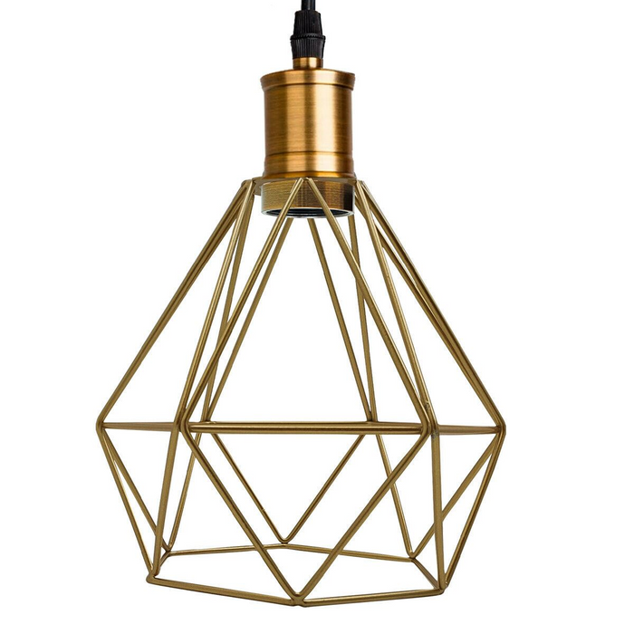 Industrial Retro style 3-Light Pendant lights Adjustable Cord with Diamond Metal Cages