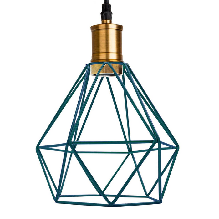 Industrial Retro style 3-Light Pendant lights Adjustable Cord with Diamond Metal Cages